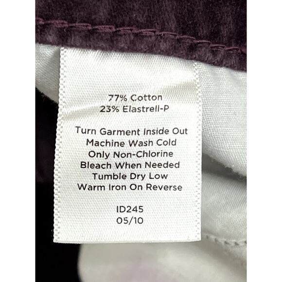 Talbots Dark Purple Velvet Wide Leg Bootcut Flare Low Rise Trouser Pants Size 8 - Picture 7 of 8